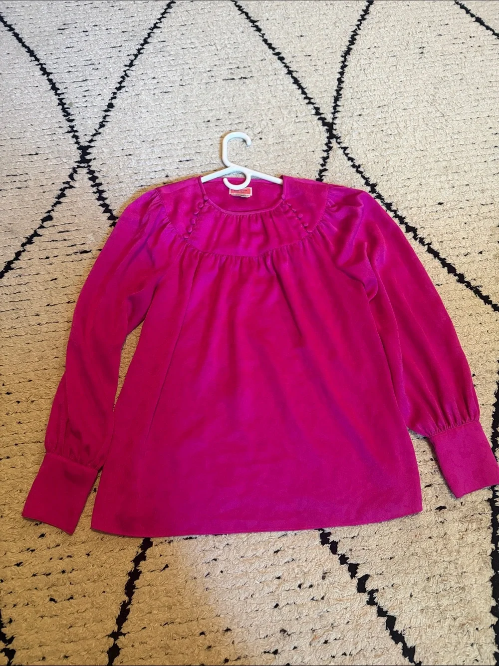 kate spade Bright Fuchsia Long-Sleeve Peasant Top